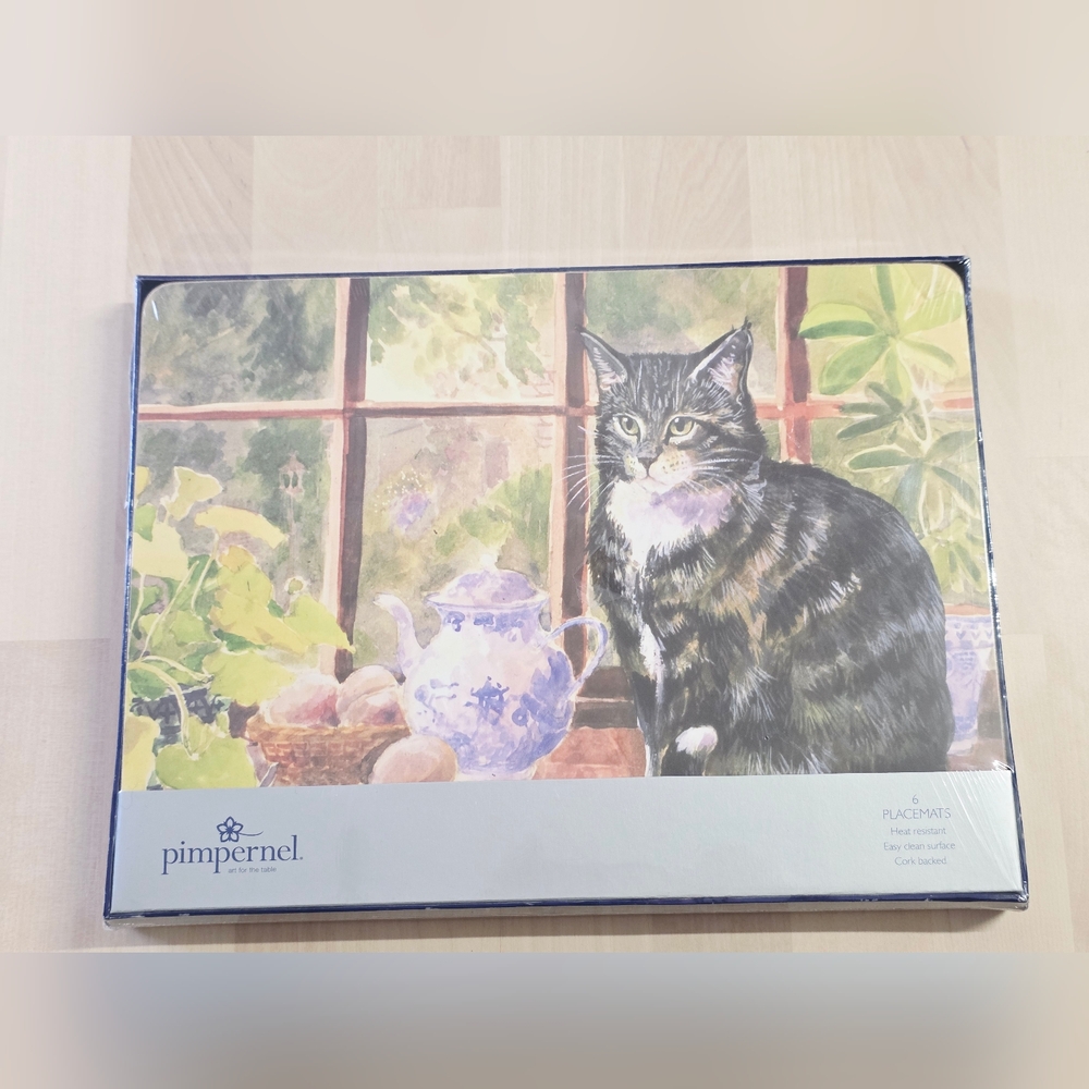Vintage Pimpernel Artistic Cat Placemats Set Of 6